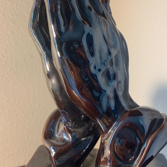 Praying hands ceramic sculpture inspirational religious spiritual - Picture 2 of 5
